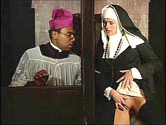 sloppy nun culo torn up by a black priest in the confessional