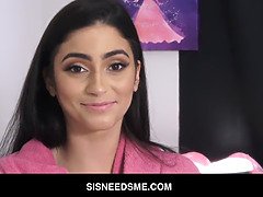 Jasmine Vega shows off her stunning Latina pussy for stepbro