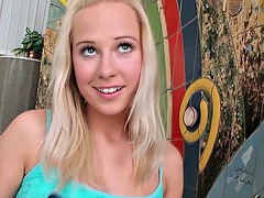 Petite 18 year old teen Susy with flexible tits seduces to fuck with an old German