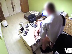 Naughty Czech teen loaned to agent for hot doggy-style fuck in office