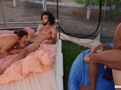 Insatiable hotties Alina Ali and Angel Youngs shagged by the pool