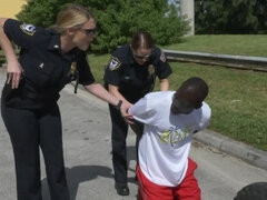 Police women spread legs wide and hook up with the black guy