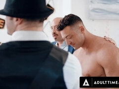 ADULT TIME - Stripper Lucca Mazz cums on straight groom-to-be at his own bachelor party!