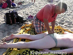 Spiaggia, Massaggio, All'aperto, Pubblico, Russa, Tette
