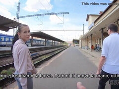 Cash for cash: Unforgiving czech couple gives a young girl a ride for some cash