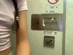 Risky Pee and Masturbation on Airplane toilet