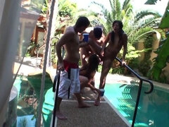 Nothing makes a party better than good outdoor sex by the pool