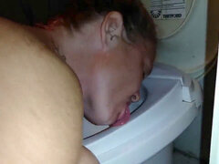 Sub Nicci eats RV rest room and take piss SHOWER - we Meet on
