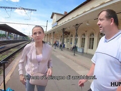 Cash for cash: Unforgiving czech couple gives a young girl a ride for some cash