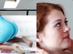 Young-looking redhead snatch pleasuring with her stepmom