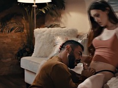 Fat stepdad gets fucked bareback by shemale stepdaughter
