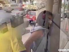 Asian thief is caught and fucked by a security guard