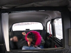 Nicole Love gives head and rides taxi driver's cock for a ride