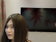 Japanese crossdresses masturbate