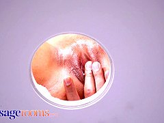 Czech teen Jennifer Mendez sensual gloryhole blowjob