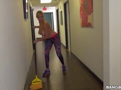 Cleaning can suck it, Jazmyn's big tits are the real fun!