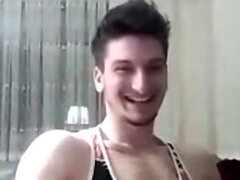 22 Yo Musclar Turkish boy Kaan flashing His Big Dick and Talking on cam