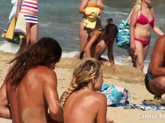 Hot Amateur Horny Milfs Tanning bare naturist Beach spycam