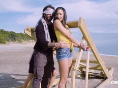 Beach Fun Outdoor Threesome - Frida Sante, Cassie Del Isla, Miguel Zayas - Cassie del isla