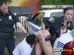 Black dude enjoys fucking a tattooed cop