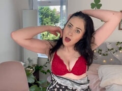 Seduce your hot Irish stepmom with big natural tits and oiled-up booty before your dad arrives! (POV)
