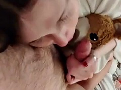Step dad feeds me his cum before bed