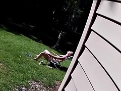 I caught a neighbor touching herself and she lets me watch her and cum on her