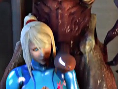 Samus Aran is fucked by a monster