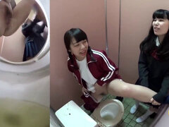 peeing asian college girls overflowed toilet with piss FULL