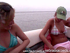 four girls boating and showcasing around south padre island on my