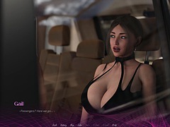 3D GAME - THE OFFICE - Sex scene 8 Sucking big boobs in a taxi