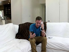 Luscious Brunette Angela White Rides Jessy Jones' Big Cock While He's On The Phone