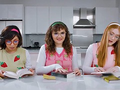 Three nerdy girls horny with a horny book Niki Rebel, Naudi Nala