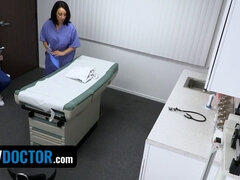 Horny Doctor and assistant give blonde teen patient a helping hand and get a hot facial