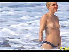 fun Loving Blonde Celebrity Miley Cyrus snatch collection