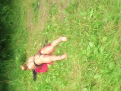 flash and cum on sunbathing sexy girl in park