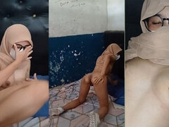 Hijab Girl College Student Performs