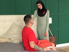 Lustful as hell Muslim doll Macarena Lewis screwed for money