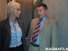 Kuřba, Striekanie semena, Kancelária, Natvrdo, Stockings, Tesné, Kozičky, Uniforma