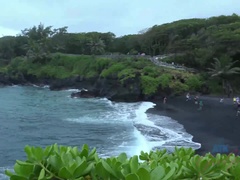 Amatør, Rumpe, Strand, Bikini, Brunette, Blotting, Barbert, Røyker