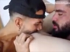 Gay daddy blowjob, hunk bareback, fellatio