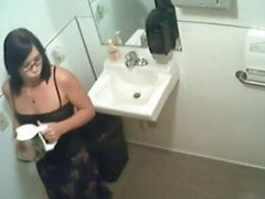 Kinky non-professional pissing in restroom
