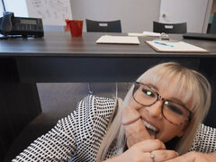 Workplace moan with horny Katee V getting fucked in POV