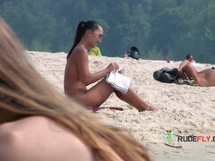 Nudist teen with slim body is enjoying the sun