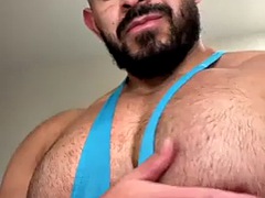 EXCITING pectoral worship and pec bouncing