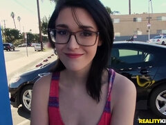 Nerdy Teen Girl Turns Out Promiscuous Slut Loving To Lick Balls