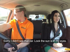 Examiner Wants It Fast And Furious - busty brunette Jasmine Jae in reality hardcore in car