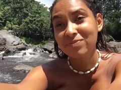 Youtuber Tasha Mama Outdoor Bathtub and Swim Bare