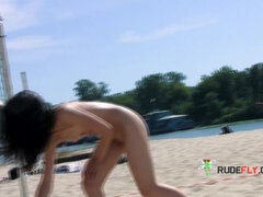 18 jaar, Enthousiasteling, Strand, Nudist, Openbaar, Tiener