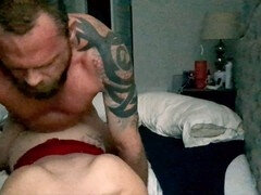 Wet pussy juice, early morning wake-up sex in spoon position